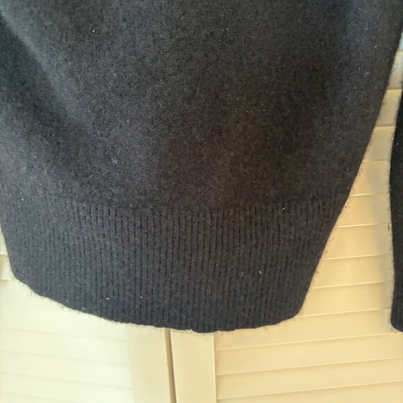 Ann Taylor women's Shawl Collar Wrap Sweater large black 100% cashmere - Picture 6 of 8